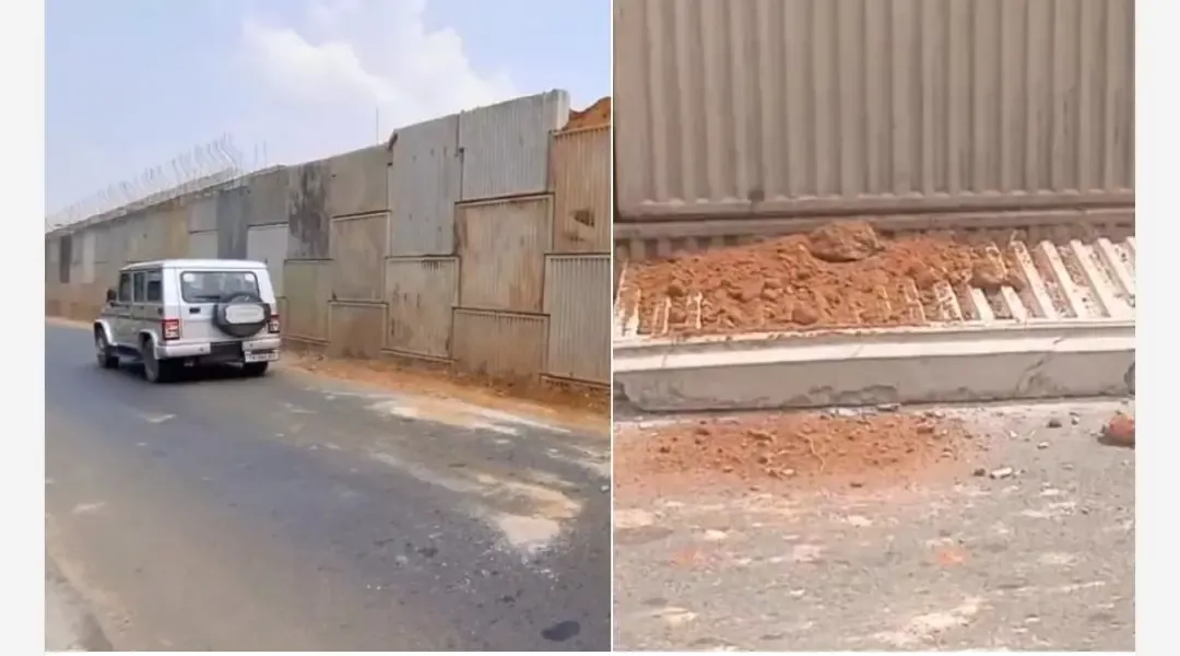 ദേശീയപാതയിൽ സ്ലാബ് ഇളകിവീണു; മുരിങ്ങൂരിൽ ഒഴിവായത് വലിയ അപകടം