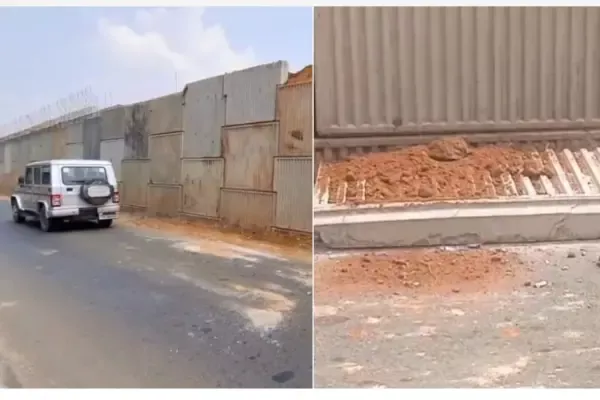 ദേശീയപാതയിൽ സ്ലാബ് ഇളകിവീണു; മുരിങ്ങൂരിൽ ഒഴിവായത് വലിയ അപകടം